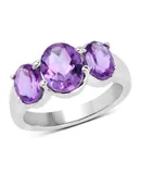 3.20 Ct. Genuine Amethyst .925 Sterling Silver Ring For Women