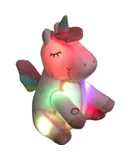 10 Inch Luminous Unicorn Plush Animal Soft Plush Toy With Color LED Night Light Glowing Birthday Children's Day Valentine's Day Gift for Girls Toddler Kids Ladies Pink