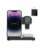 Wireless charger folding stand for Apple mobile phone desktop vertical multi-function fast charge-black