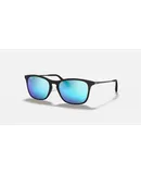 Anteojos Lentes de Sol Ray Ban Junior Chris RJ9061S 700555 49 | Color Negro/Azul | Protección UV | Unisex Hombre Mujer | Ancho Lente 49 mm | Altura Lente 44 mm | Tamaño Puente 15 mm | Tamaño Varilla 145 mm