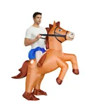 Inflatable Costume Adult Ride On Horse Costumes Cowboy Air Blow Up Funny Riding Horse Suit for Men Women Halloween