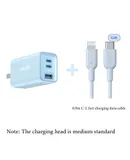 Anker multi-port TypeC fast charging PD charging plug Apple 6-14 set blue with 0.9m C-L cable