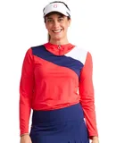 Sporty Hoodie Longsleeve Golf Top - Tomato Red