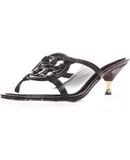 Tory Burch Miller Women Bombe Cushioned Footbed Low Heel Leather Sandals Shoes