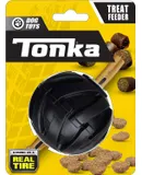 Mega Tread Ball Treat Holder Dog Toy, Lightweight, Durable and Water Resistant, 3 Inches, for Small/Medium/Large Breeds, Single Unit, Black