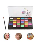 Watercolor Paint Set 30 Colors Set Professional Face Paint Kit with 1 Brush Safe & Non Toxic Water Based Face and Body Painting Makeup Palette Hypoallergenic Facepaints for Halloween Cosplay Costume