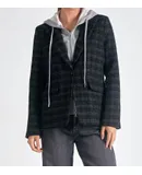 Elan Harper Hoodie Blazer In Black/silver