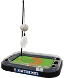 Cat Scratching Toy MLB New York Mets Baseball Field Cat Scratcher Toy with Interactive Cat Ball Bell in Tracks. 5-in-1 CAT Toy: Cat Wand Poll with Catnip Filled Plush Baseball & Feathers.