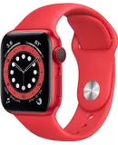 Apple Watch Series 6 (GPS + Cellular, 44mm) - RED Aluminum Case with RED Sport Band (Renewed)