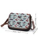 Classic Christmas Pattern Vintage Crossbody Bag for Women Medium Leather Hobo Bags Shoulder Bag Classic City Leather Satchels