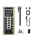 Tire Inflator Portable Air Compressor, Air Pump for Car Tires 6000mAh Battery & 150PSI, Electric Tire Pump 12V AC/DC Dual Power Supply, Tire Pressure Gauge, Smart 5X Fast Inflation for SUV Ball Bike