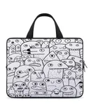 Graffiti, Crowded, Crowded, Black And White Laptop Bag Women Man 10 12 13 15 17 Inch Office Notebook Travel Computer Handbag Waterproof Bag Notebook Cover