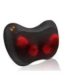 ALLJOY 4 Heads Cordless Back and Neck Massager with Heating - Shiatsu Massage for Shoulders, Lumbar, Pain Relief 3D Full Body Deep Kneading Massage Pillow, Rechargeable Black