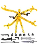 T13 Action Figure Assembly Completed, Upgraded 3D Printed T13 Action Figure, The Dummy 13 is Very Suitable for Office Desks and Birthday Cake Decorations (Yellow)
