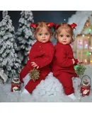 Lifelike Reborn Baby Dolls - 24 Inch Realistic-Newborn Baby Dolls Blond Girl Handmade Real Life Toddler Dolls with Clothes -Twins