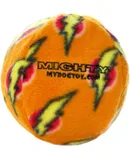 MIGHTYNO Stuff Ball \u2013 Squeaky Plastic Core. 2-in-1 Toy. Made Durable, Strong & Tough. Interactive Play (Tug, Toss & Fetch)& Floats (Orange, Medium)