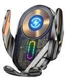 Car Phone Wireless Charger Holder, 15W Fast Charging Holder, Dynamic Pickup Light Effect, Air Vent Auto Clip Phone Holder, Compatible with iPhone 12/12/14 Series