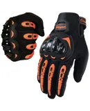 Motorcycle Gloves for Men and Women Full Finger Touchscreen Mountain Dirt Bike Gloves for Powersports(Orange)