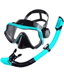 Greatever Snorkel Set Pano 3 Window Snorkel Mask Adult-Green