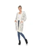 Women's Leopard Print Open Front Sherpa Coat