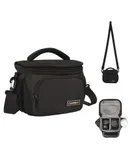 Cwatcun Camera Bag Travel Camera Shoulder Bag Water-resistant Shock-proof Camera Case for Mirrorless Camera with Removable Dividers And Shoulder Strap