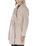 TAHARI Women's Wool Wrap Coat with Tie Belt, Soft Almond, Large