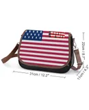 National Flag United States America USA Vintage Crossbody Bag for Women Medium Leather Hobo Bags Shoulder Bag Classic City Leather Satchels