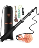 Flirt Pole for Dogs Chase and Tug of War, Dog Flirt Pole with Detachable Interactive Toys,Extendable Teaser Wand Flirt Stick Pole for Medium Dogs Training,Playing and Exercise, Pole 48.8in