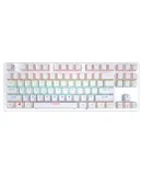 Wired Gaming Keyboard, 87 Keys, LED Backlight, Silent Membrane Mechanical Keyboard for PC, Desktop, Computer, White