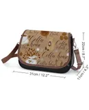 Coffee Theme Coffee Beans Cup Coffee Vintage Crossbody Bag for Women Medium Leather Hobo Bags Shoulder Bag Classic City Leather Satchels