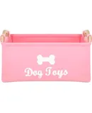 1Pcs Box Dog Toy Basket Fabric Storage Basket Collapsible Storage Bin Pet Toy Container Square Shelf Foldable Shelf Open Toys Pet Toy Basket Pink