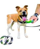 Chunky Teething Rings for Dogs, Bracelet Food Grade Silicone Puppy Chew Toys for Large Puppies, Durable Dog Ring Toy for Medium Large Dogs, Puppy Teething Chews K-9 Green (2 Pieces)