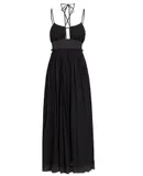 Ulla Johnson Women Freya Cut Out Cotton Jersey Midi Dress Noir