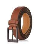 Mio Marino Men's Dual Loop Leather Belt-Ebon-42