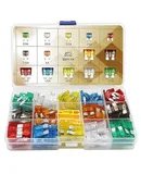 140 Pcs Fuses Automotive Kit - Blade Auto Fuse Assortment Standard and Mini Car Fuse for Marine, RV, Camper, Boat, Truck (5A 7.5A 10A 15A 20A 25A 30AMP/ATC/ATO)