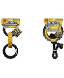 10.5in Rubber 3-Ring Chew Tug and 15in Mega Tread Rope Chew Tug Dog Toys for Large Breeds