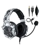 ONIKUMA K8 3.5mm Gaming Headset Stereo Over-ear Headphones RGB LED Lights Noise-canceling Microphone Volume Control for PS4 New Xbox One PC Computer Laptop