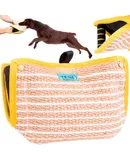 Durable Dog Bite Wedge 13x10 Inches, Safe Biting Pillow w/ 2 Comfy & Strong Handles, Tough Jute Tug Toy for Med to Large Dogs, Ideal for Tug of War, K9, IPO Schutzhund & Puppy Training