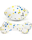 2Pcs Bone Dog Balls+Rugby Dog Toys for Aggressive Chewers, Indestructible Tennis Balls for Dogs (Bone+Rugby)