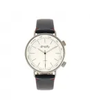 Simplify The 3300 Leather-Band Watch - Navy/White