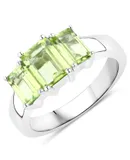 2.10 Ct Genuine Peridot .925 Sterling Silver Ring