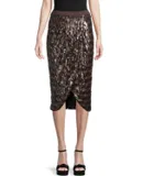 Le Superbe Take It Easy Sequin Wrap Skirt In Brown