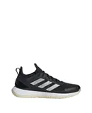 Adidas Women's Adizero Ubersonic 4.1 Tennis Shoes In Core Black/ Silver Metallic, White