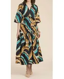Tyler Boe Cara Midi Dress In Sound Wave