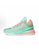 adidas Men's D Rose 11 Mid - Top Basketball Shoes in Green and Orange - Round Toe, Lace - Up, Fabric, TPU Mesh, Breathable, Wrapping, Supportive, Wear - Resistant & Non - Slip, Practical Design