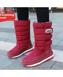 YASEN new winter snow boots for women thickened mid-calf waterproof anti-slip plus velvet cotton shoes high-top warm boots