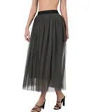 Zenana Stormy Night Skirt In Black