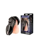 Blue Line Acrylic Chastity Cage Black