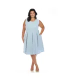 Plus Size Solid Fit and Flare Dress