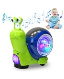 Luminous Snail Toy, 2025 New Electric Snail Toy Tummy Time Crawling Snail Toys Musical Toys with Light-up Music, Musical Crawling Snail Toys Interactive Sensory Toy for Home (Green)